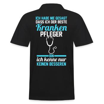 Krankenpflege Pflegekraft Krankenpfleger - Männer Poloshirt - Schwarz - Hinten - Kai (181cm)