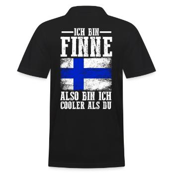 Finnland Finne Finnisches - Männer Poloshirt - Schwarz - Hinten - Kai (181cm)