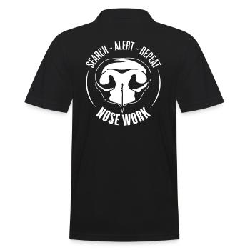 NOSE WORK Suchhund Nasenarbeit Hunde Hund - Männer Poloshirt - Schwarz - Hinten - Kai (181cm)