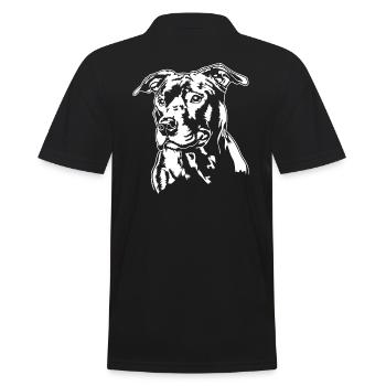 AMERICAN STAFFORDSHIRE TERRIER Portrait Wilsigns - Männer Poloshirt - Schwarz - Hinten - Kai (181cm)