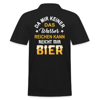 keiner das Wasser reichen kann reicht mir Bier - Männer Poloshirt - Schwarz - Hinten - Kai (181cm)