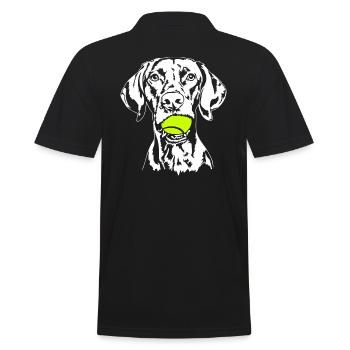 Vizsla Ball Balljunkie Hunde Wilsigns - Männer Poloshirt - Schwarz - Hinten - Kai (181cm)