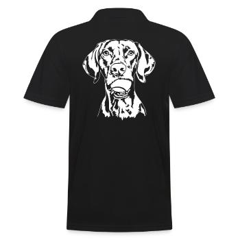 Vizsla Ball Balljunkie Hunde Wilsigns - Männer Poloshirt - Schwarz - Hinten - Kai (181cm)