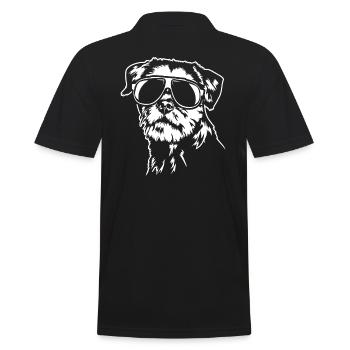 Border Terrier cool Portrait Hunde Hund Wilsigns - Männer Poloshirt - Schwarz - Hinten - Kai (181cm)