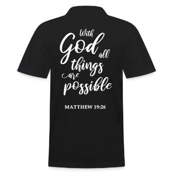 Citation biblique chrétienne - Polo Homme - noir - Dos - Kai (181cm)