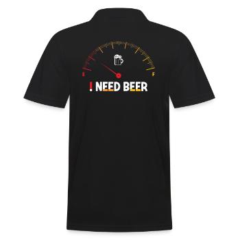 Humorvolles Bier-Motiv Design - Männer Poloshirt - Schwarz - Hinten - Kai (181cm)