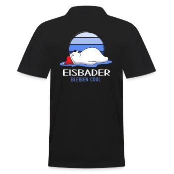 Winterbader Kältetherapie cool Eisbader im Eisbad - Männer Poloshirt - Schwarz - Hinten - Kai (181cm)