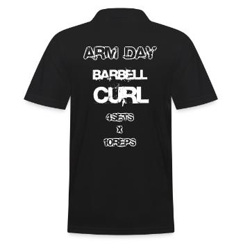 ARM DAY Training Gym 2reborn BARREL CURL - Männer Poloshirt - Schwarz - Hinten - Kai (181cm)