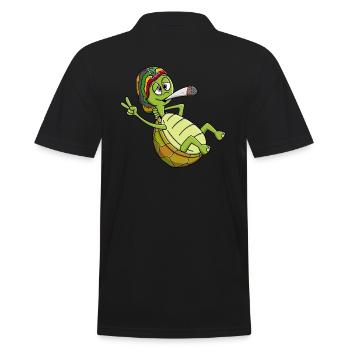 Chill toad, chilling turtle - Men's Polo Shirt - black - Back - Kai (181cm)