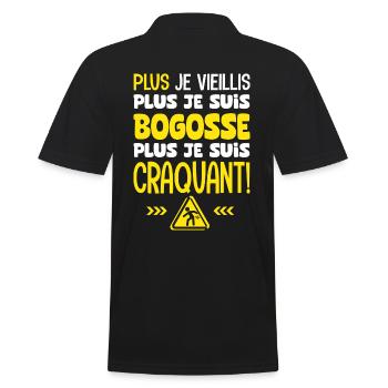 plus je vieillis plus je suis craquant - Polo Homme - noir - Dos - Kai (181cm)