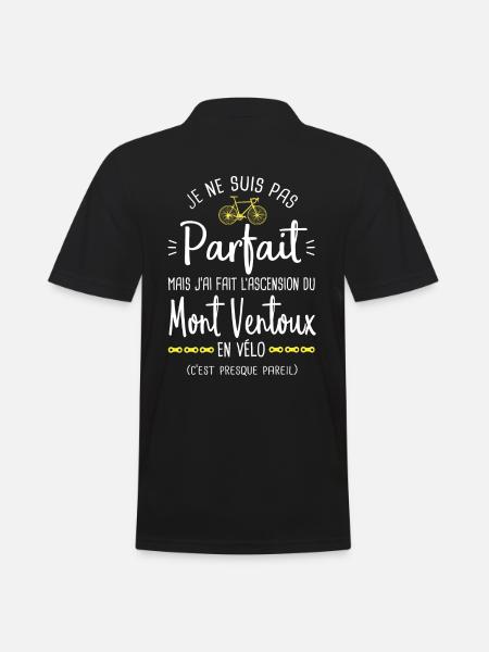 parfait mont Ventoux en vélo humour vélo cycliste - Polo Homme - noir
