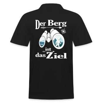 bergwandern wandervoll servus alpin gipfel - Männer Poloshirt - Schwarz - Hinten - Kai (181cm)