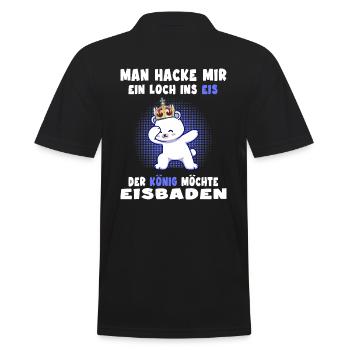 eisbaden kryotherapie eisbader könig kneipp - Männer Poloshirt - Schwarz - Hinten - Kai (181cm)