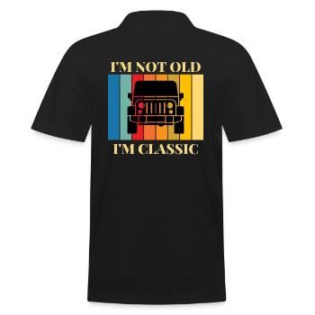 Ich bin nicht alt, ich bin ein Klassiker-Auto - Männer Poloshirt - Schwarz - Hinten - Kai (181cm)