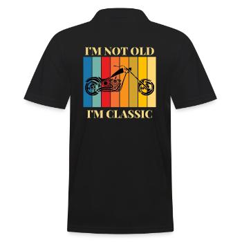 Ich bin nicht alt, ich bin ein Klassiker-Biker - Männer Poloshirt - Schwarz - Hinten - Kai (181cm)