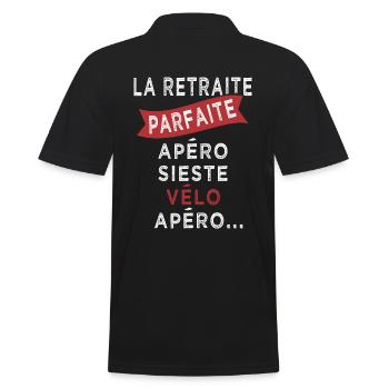 retraite parfaite sieste vélo apero - Polo Homme - noir - Dos - Kai (181cm)