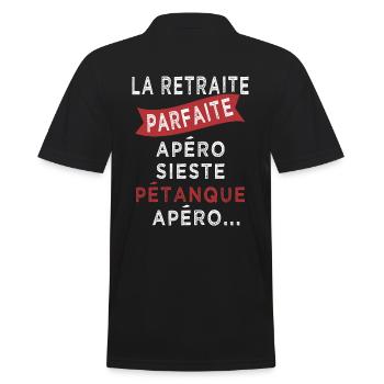 retraite parfaite sieste pétanque apero - Polo Homme - noir - Dos - Kai (181cm)