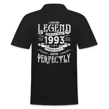 1993 anniversaire vintage né en 1993 - Polo Homme - noir - Dos - Kai (181cm)