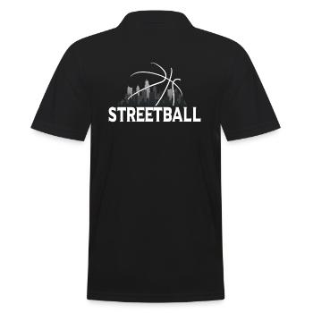 Streetball Skyline - Straßenbasketball - Männer Poloshirt - Schwarz - Hinten - Kai (181cm)