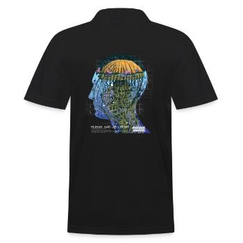 Mensch Qualle, Jellyfish Human, Kunst Fantasy - Männer Poloshirt - Schwarz - Hinten - Kai (181cm)