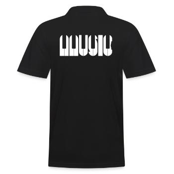 Music piano - Männer Poloshirt - Schwarz - Hinten - Kai (181cm)