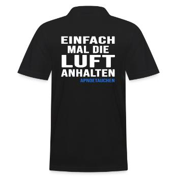 apnoetaucher apnoe tauchen oxygen - Männer Poloshirt - Schwarz - Hinten - Kai (181cm)