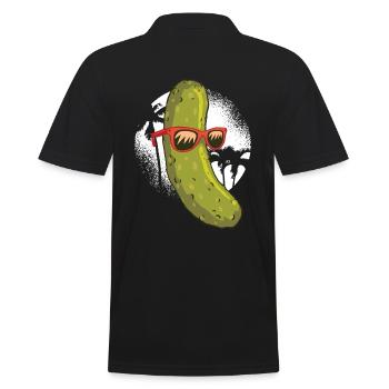 Surfer Gurke - Männer Poloshirt - Schwarz - Hinten - Kai (181cm)