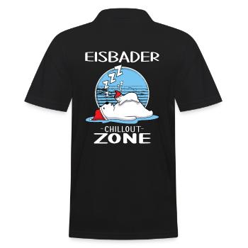 eisbader eisbad-zone winterbader - Männer Poloshirt - Schwarz - Hinten - Kai (181cm)