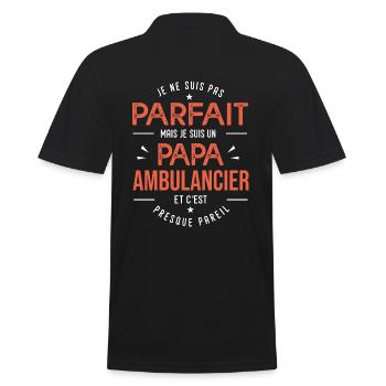 je suis un papa ambulancier cadeau papa - Polo Homme - noir - Dos - Kai (181cm)