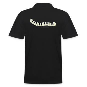 Caterpillar piano - Funny - Men's Polo Shirt - black - Back - Kai (181cm)