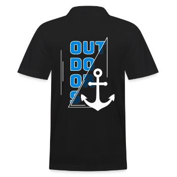 Out by the sea - Men's Polo Shirt - black - Back - Kai (181cm)