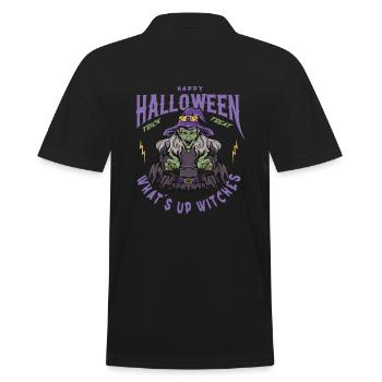 WHAT ́S UP WITCHES - Men's Polo Shirt - black - Back - Kai (181cm)