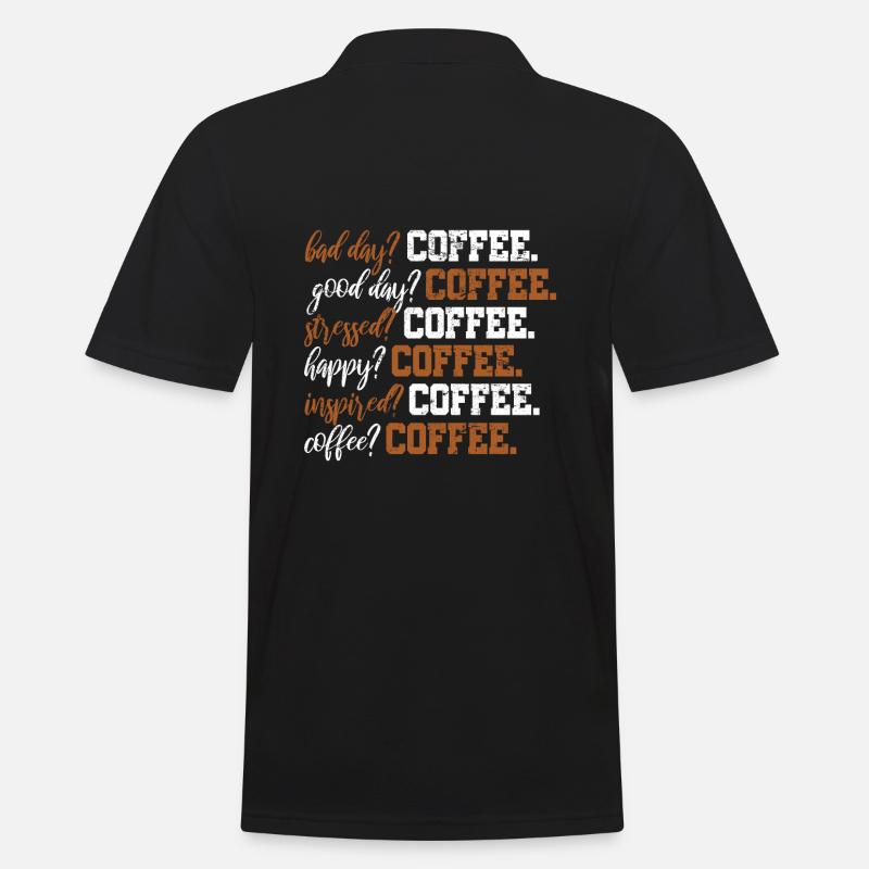 Café texte drôle anglais - Polo Homme - noir