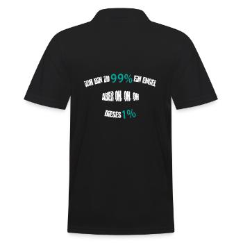 ICH BIN ZU 99% EIN ENGEL..... - Männer Poloshirt - Schwarz - Hinten - Kai (181cm)