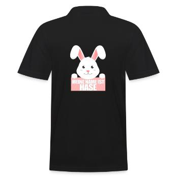 MEIN NAME IST HASE - Männer Poloshirt - Schwarz - Hinten - Kai (181cm)