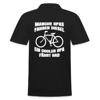 LUSTIGER SPRUCH OPA GESCHENK - Männer Poloshirt - Schwarz - Hinten - Kai (181cm)