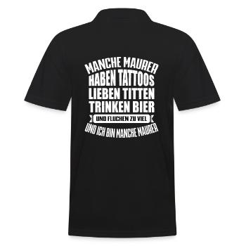 MANCHE MAURER.... - Männer Poloshirt - Schwarz - Hinten - Kai (181cm)
