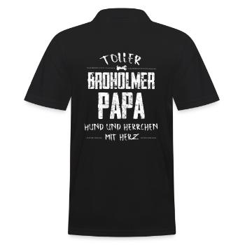 Broholmer dog Dear dad heart - Men's Polo Shirt - black - Back - Kai (181cm)