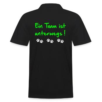 Team ist unterwegs - Männer Poloshirt - Schwarz - Hinten - Kai (181cm)