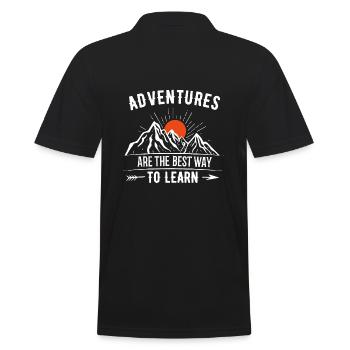 Abenteuer Lernen Wandern - Männer Poloshirt - Schwarz - Hinten - Kai (181cm)