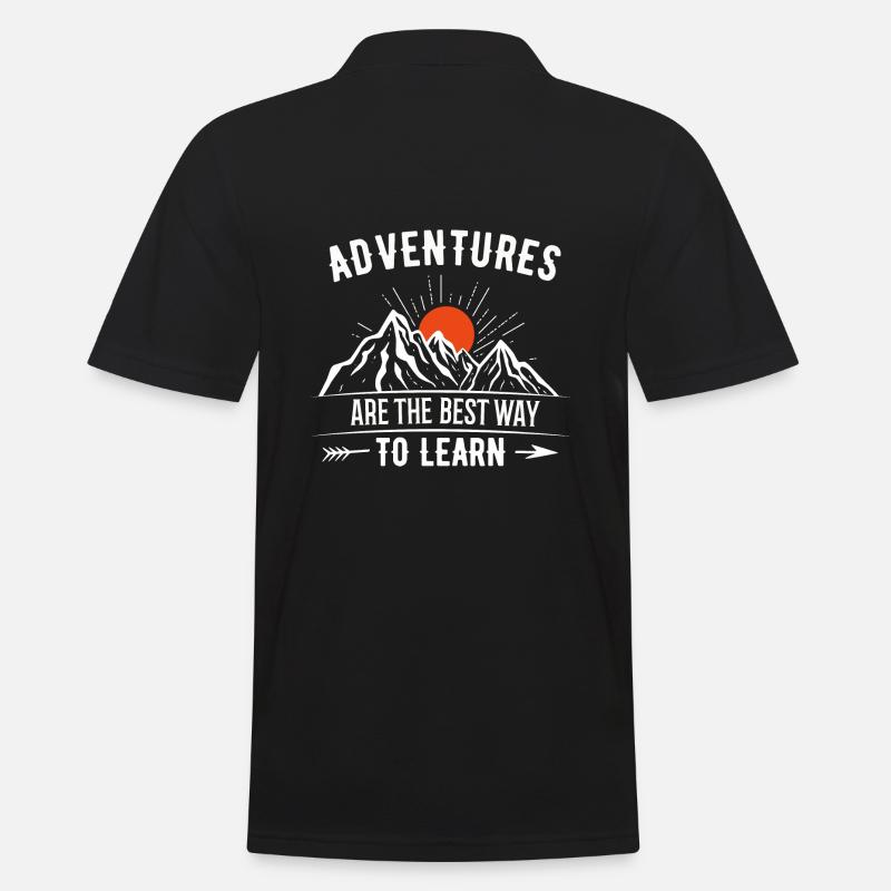 Abenteuer Lernen Wandern - Männer Poloshirt - Schwarz