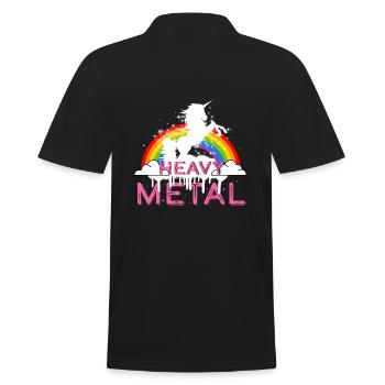 Heavy Metal Einhorn Musik - Männer Poloshirt - Schwarz - Hinten - Kai (181cm)