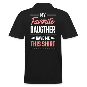 Mother father daughter mom dad gift idea funny - Men's Polo Shirt - black - Back - Kai (181cm)