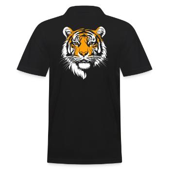 Tiger Portrait Big Cat Animals Animal - Men's Polo Shirt - black - Back - Kai (181cm)