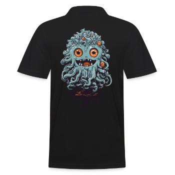 Cute tentacle monster on Halloween - Men's Polo Shirt - black - Back - Kai (181cm)