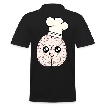 Cerveau chef chef chapeau cuisine intelligente art culinaire - Polo Homme - noir - Dos - Kai (181cm)