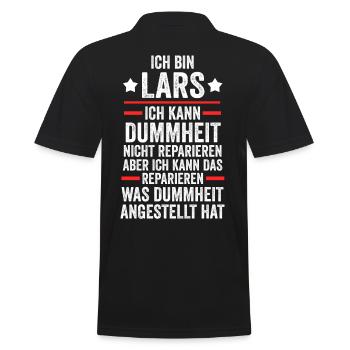 Lars - Männer Poloshirt - Schwarz - Hinten - Kai (181cm)