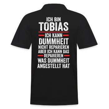 Tobias - Männer Poloshirt - Schwarz - Hinten - Kai (181cm)