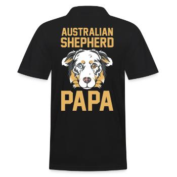 Hund Australian Shepherd Papa - Männer Poloshirt - Schwarz - Hinten - Kai (181cm)