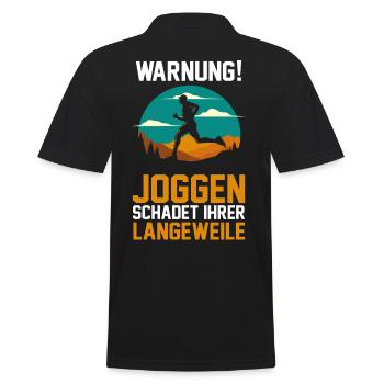 Läufer Joggen Laufen - Männer Poloshirt - Schwarz - Hinten - Kai (181cm)